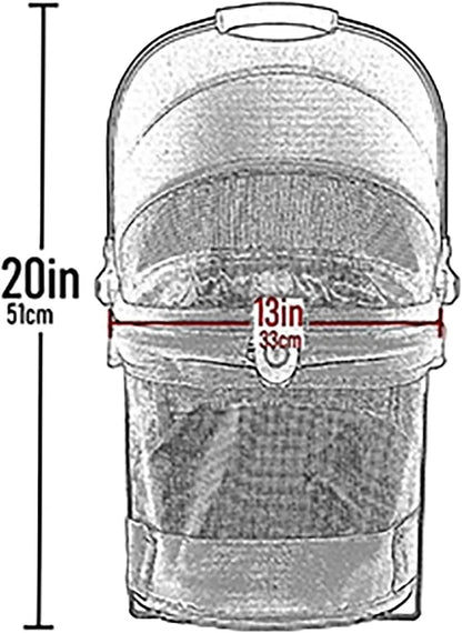 No-Zip View 360 Pet Safety Carrier & Car Seat for Small Dogs & Cats Push Button Entry, View 360 20-Inch, Navy