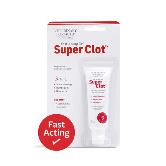 Clinical Care Super Clot Styptic Gel, 1 Oz Tube, Easy Applicator for Dogs and Cats