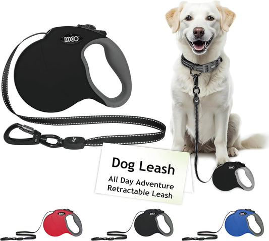 Dog Leash for Small Dogs - Reflective Rope Lead W/Soft Silicone Grip, Click & Lock Snap Lightweight Leash Dog Leashes, Durable for Walking & Running - Black, Width - 3/8”, Length - 4FT